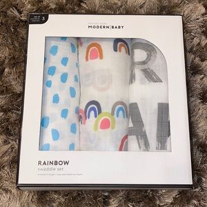 New Pottery Barn Rainbow swaddle set